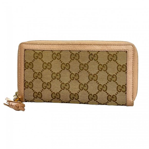 Gucci GG Canvas Jackie Long Wallet 307984 Brown Pink Champagne Women's - Picture 1 of 10